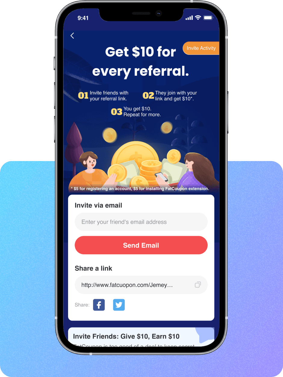 Invite Friends: Give $10, Earn $10